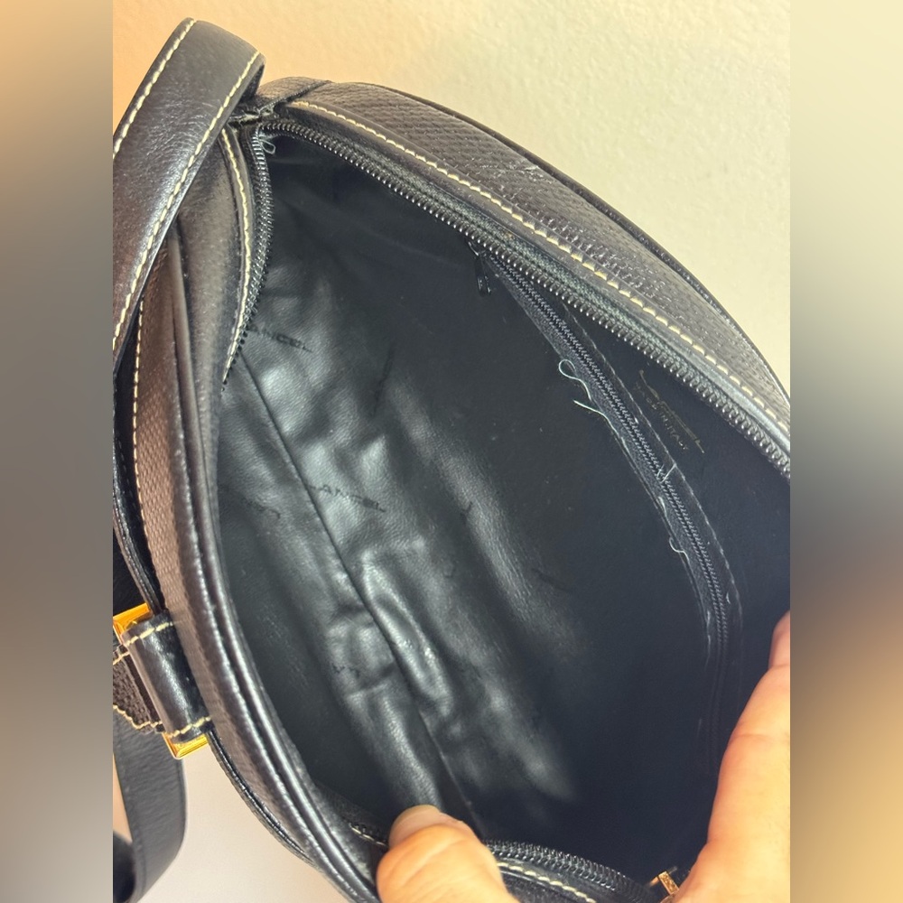 LANCEL Vintage Black Leather Crossbody Bag - Picture 9 of 12